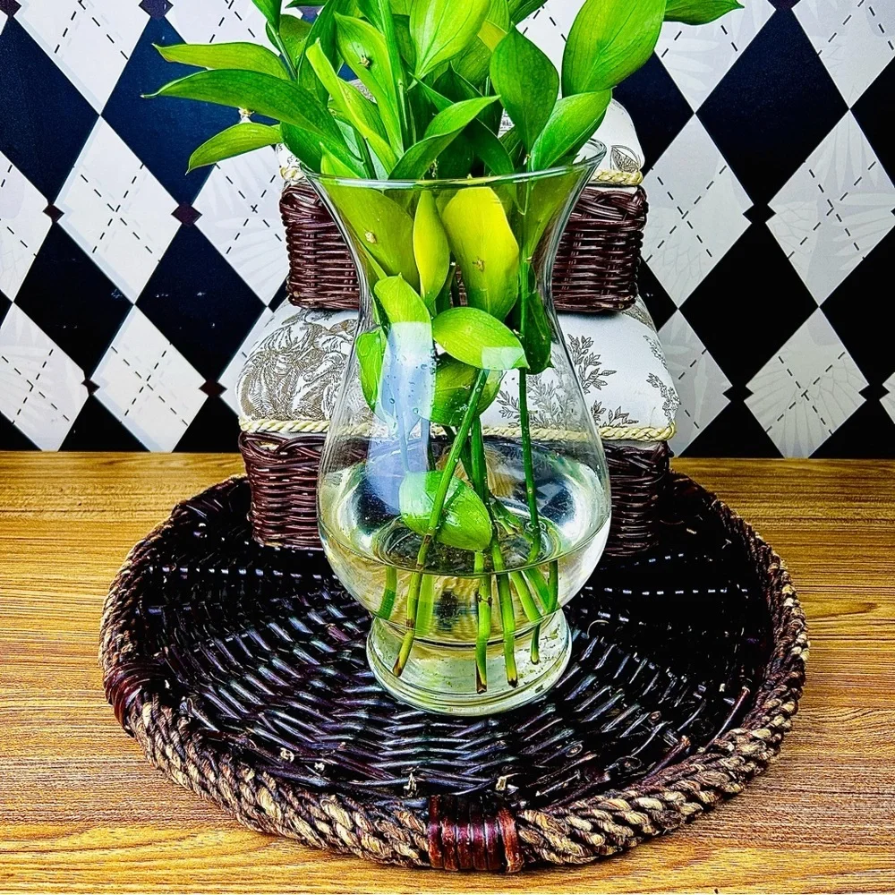 Handwoven Rattan Round Basket‎ Tray – Primitive Rustic Decor Vintage 17”